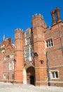 English architecture Tudors time, West Front of Hampton court with entrance gate, locates in West London Royalty Free Stock Photo