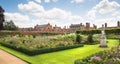 English garden and park Tudors time, Hampton court locates in West London Royalty Free Stock Photo