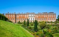 English garden view and the East Front of Hampton court 17th century locates West London