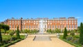 English garden view and the East Front of Hampton court 17th century locates West London