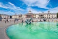 Trafalgar Square and the National Gallery on a summer day in London Royalty Free Stock Photo