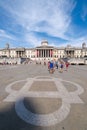 Trafalgar Square and the National Gallery on a summer day in London Royalty Free Stock Photo