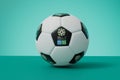 LONDON, UK - July 2023: Fifa Women's world cup logo on a football . 3D Rendering