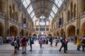 The Hintze Hall at the Natural History Museum in London Royalty Free Stock Photo