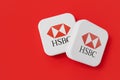 LONDON, UK - July 2023: HSBC bank company logo. 3D Rendering