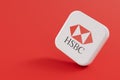 LONDON, UK - July 2023: HSBC bank company logo. 3D Rendering