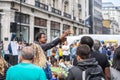 London, UK, July 14, 2019. A a man taking a selfie in London . Selected focus