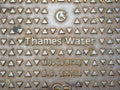 A close up of a Thames water manhole cover. London, UK.