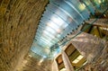 LONDON, UK - JULY 2ND, 2015: Interior of Apple Store Covent Garden with modern stairs and old buildings wall