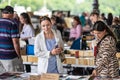 London,UK, July, 2019. Nestled under Waterloo Bridge is one of the only permanent outdoor second hand book markets in the south of Royalty Free Stock Photo