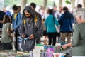 London,UK, July, 2019. Nestled under Waterloo Bridge is one of the only permanent outdoor second hand book markets in the south of Royalty Free Stock Photo