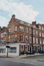 Old building on the corner of Heath Street and Church Row in Hampstead, London, UK Royalty Free Stock Photo