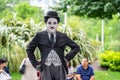 London, UK, July, 2019. One of the street performers dressed up as Charlie Chaplin.Street show