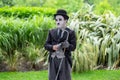 London, UK, July, 2019. One of the street performers dressed up as Charlie Chaplin.Street show
