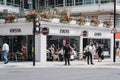 People in front of Costa Coffee cafe in Marylebone, London, UK