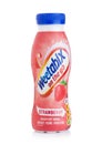 LONDON, UK - JULY 29, 2018: Plastic bottle of Weetabix breakfast drink energy fiber protein with strawberry flavour on white.