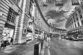 LONDON, UK - JULY 3RD, 2015: Red Double Decker bus speeds up at night in Piccadilly Circus Royalty Free Stock Photo