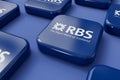 LONDON, UK - July 2023: Royal bank of Scotland bank company logo. 3D Rendering