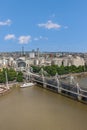 Hungerford bridge and Charing Cross station, Seen from London Eye, England Royalty Free Stock Photo