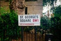 St Georges Square name sign, London
