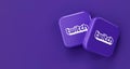 LONDON, UK - July 2023: Twitch gaming live streaming company logo, 3D Rendering