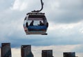 LONDON, UK  Emirates cable car crosses the Thames from Excel centre to the O2 Royalty Free Stock Photo