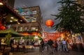 London, UK: Junction of Gerard Street and Macclesfield Street in London\'s Chinatown Royalty Free Stock Photo