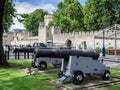 LONDON/UK - JUNE 15 : The Ancient Cannons on Display outside the