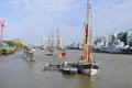 Boats decorated with flags and bunting for the Queen`s Diamond Jubilee Royalty Free Stock Photo