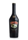 LONDON, UK - JUNE 02, 2020: Bottle of Baileys Original Irish Cream on white. Irish whiskey and cream based liqueur