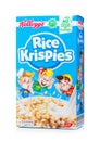 LONDON, UK - JUNE 01, 2018: Box of Kellogg`s Rice Krispies Breakfast Cereal on white.