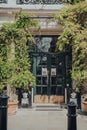 Closed entrance to Petersham Nurseries in Covent Garden, London, UK