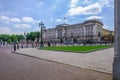 Full view of the front of Buckinham Palace on a bright sunny day Royalty Free Stock Photo