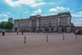 Front view of Buckingham Palace taken from the Memorial Gardens. Royalty Free Stock Photo