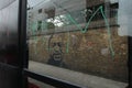 LONDON, UK - JUNE 3, 2020: George Floyd street art on a bus shelter Royalty Free Stock Photo