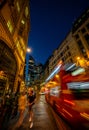 Gracechurch Street in the City of London, UK at night