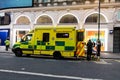 Emergency ambulance on Piccadilly street. London