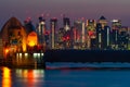 Canary Wharf and Thames Barrier, London, UK Royalty Free Stock Photo