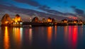 Canary Wharf and Thames Barrier, London, UK Royalty Free Stock Photo