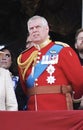 London, uk, June 2018- Prince Andrew at Trooping the colour with Royal Family on Balcony at Buckingham Palace, June