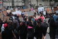 LONDON, UK - JUNE 3, 2020: Protesters march through the streets of London