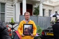 Richard Ratcliffe outside the Iranian embassy in London where he is staging a hunger strike in Royalty Free Stock Photo