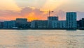 River Thames and London cityscape at dusk Royalty Free Stock Photo