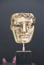 Bafta British Academy film and television awards award on display stock, photo, photograph, pictu