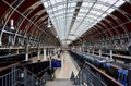 Paddington Train Station with victorian train shed. London, United Kingdom.