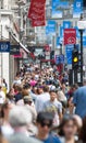 London, UK. Lots of walking people, tourist and Londoners on the Piccadilly street