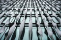 London, UK - March 29, 2017: Abstract detail of the aluminium fins on a building