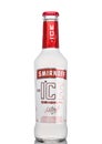 LONDON, UK - MARCH 15, 2017: Bottle of Smirnoff Ice Original on white. Established around 1860. Owned and produced by Diageo from