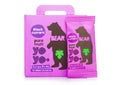 LONDON, UK - MARCH 11, 2019: Box of BEAR YOYO Delicious Pure Fruit Rolls Kids Snack with Black Currant on white background