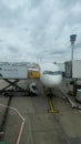 Cargo being loaded into the Plane as it gets ready for its flight to its next destination. Royalty Free Stock Photo